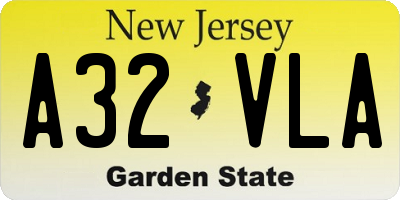 NJ license plate A32VLA