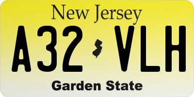 NJ license plate A32VLH