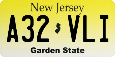 NJ license plate A32VLI