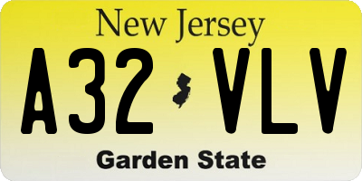 NJ license plate A32VLV