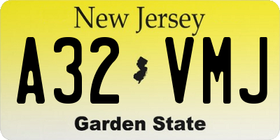 NJ license plate A32VMJ
