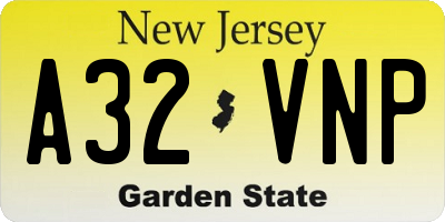 NJ license plate A32VNP