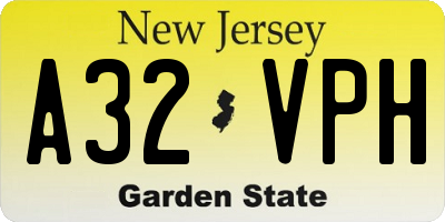 NJ license plate A32VPH