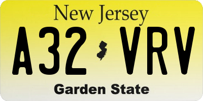 NJ license plate A32VRV
