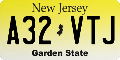 NJ license plate A32VTJ