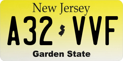 NJ license plate A32VVF