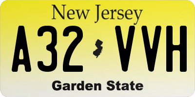 NJ license plate A32VVH