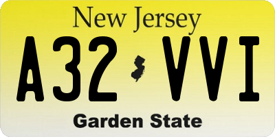 NJ license plate A32VVI