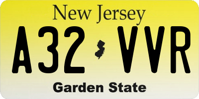 NJ license plate A32VVR