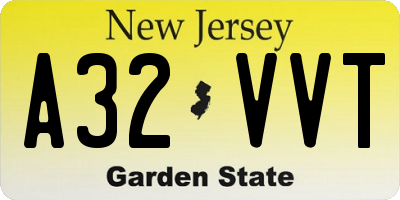 NJ license plate A32VVT