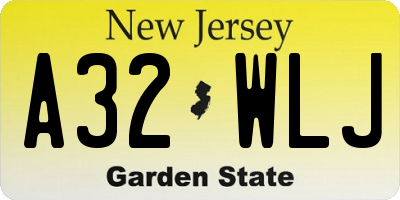 NJ license plate A32WLJ