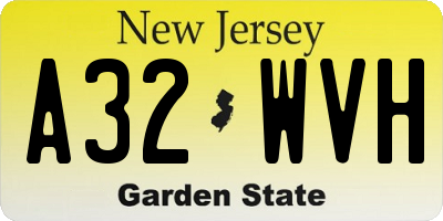 NJ license plate A32WVH