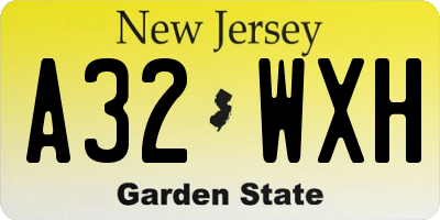 NJ license plate A32WXH