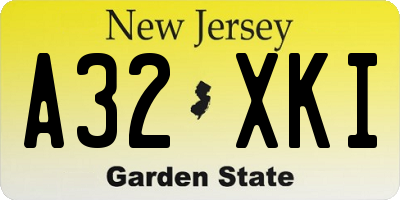 NJ license plate A32XKI