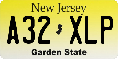 NJ license plate A32XLP