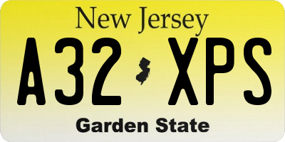 NJ license plate A32XPS
