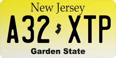 NJ license plate A32XTP