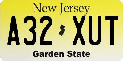 NJ license plate A32XUT