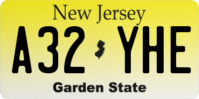 NJ license plate A32YHE