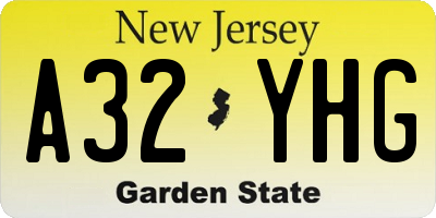 NJ license plate A32YHG