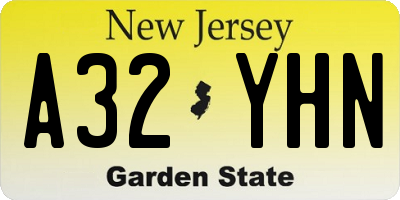 NJ license plate A32YHN