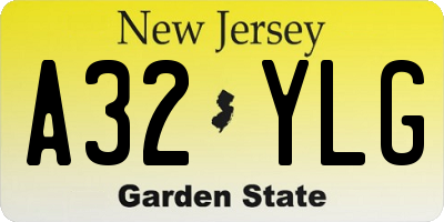 NJ license plate A32YLG