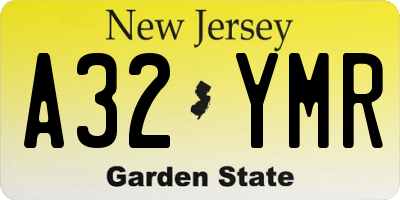 NJ license plate A32YMR