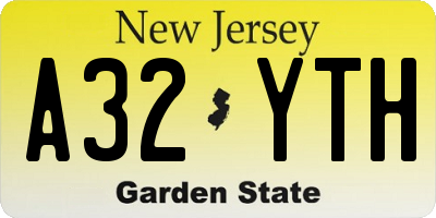 NJ license plate A32YTH