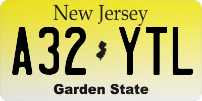 NJ license plate A32YTL