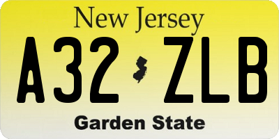 NJ license plate A32ZLB