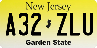 NJ license plate A32ZLU