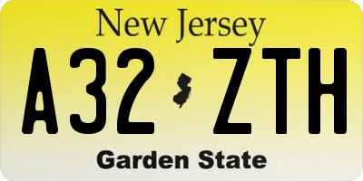 NJ license plate A32ZTH