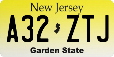NJ license plate A32ZTJ