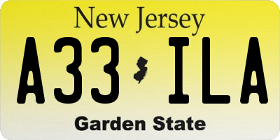 NJ license plate A33ILA