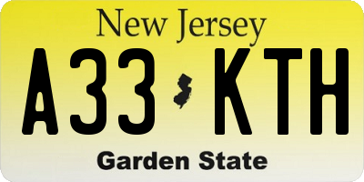 NJ license plate A33KTH