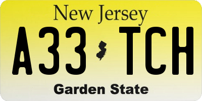 NJ license plate A33TCH