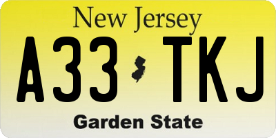 NJ license plate A33TKJ