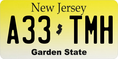 NJ license plate A33TMH