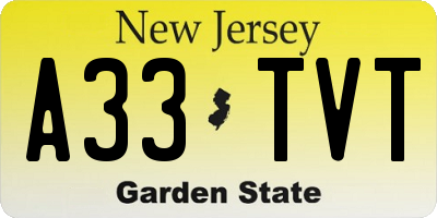 NJ license plate A33TVT