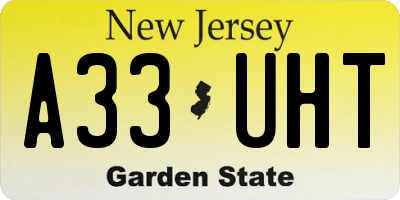 NJ license plate A33UHT
