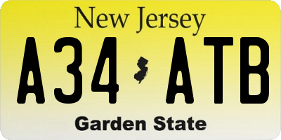NJ license plate A34ATB