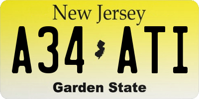 NJ license plate A34ATI
