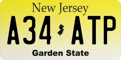 NJ license plate A34ATP