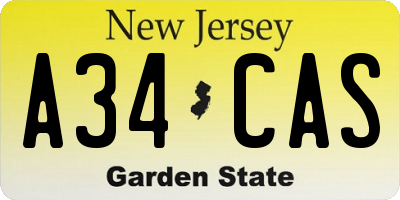 NJ license plate A34CAS