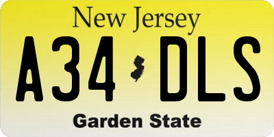 NJ license plate A34DLS