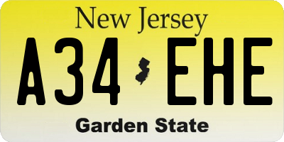 NJ license plate A34EHE