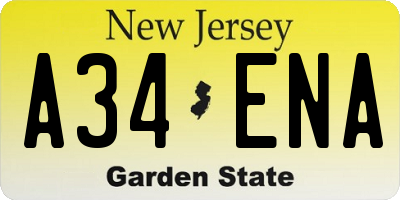 NJ license plate A34ENA