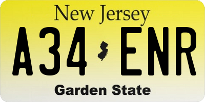 NJ license plate A34ENR