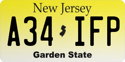 NJ license plate A34IFP