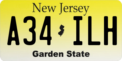 NJ license plate A34ILH